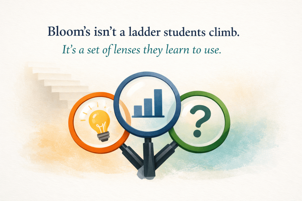 Bloom's isn't a ladder students climb. It's a set of lenses they learn to use.