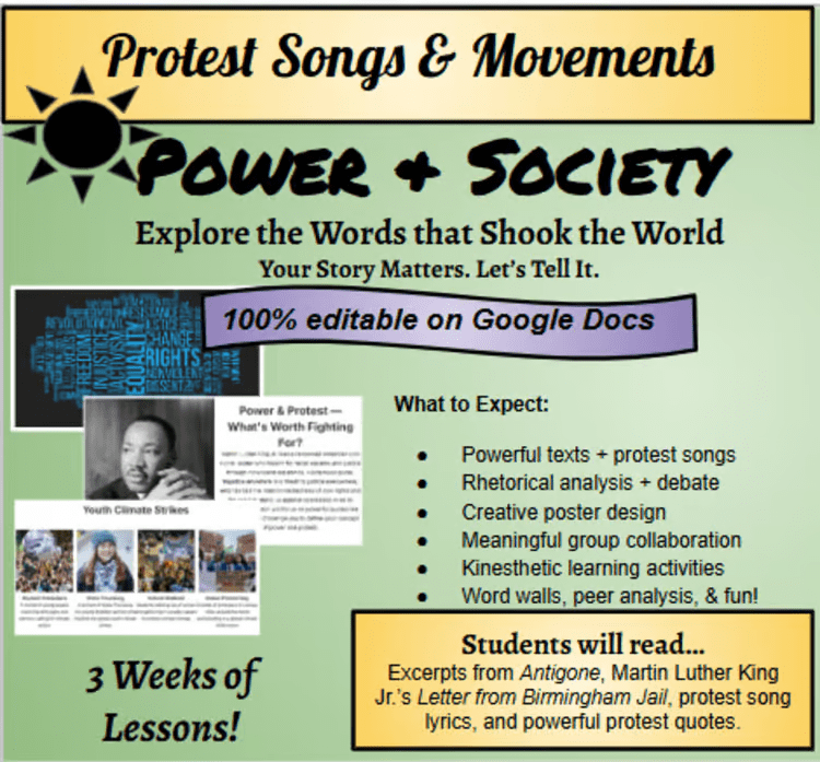 Power and Protest unit resource cover.